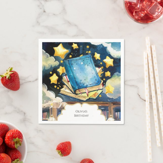Library Simple Magical Storybook Birthday Napkins (Insitu)
