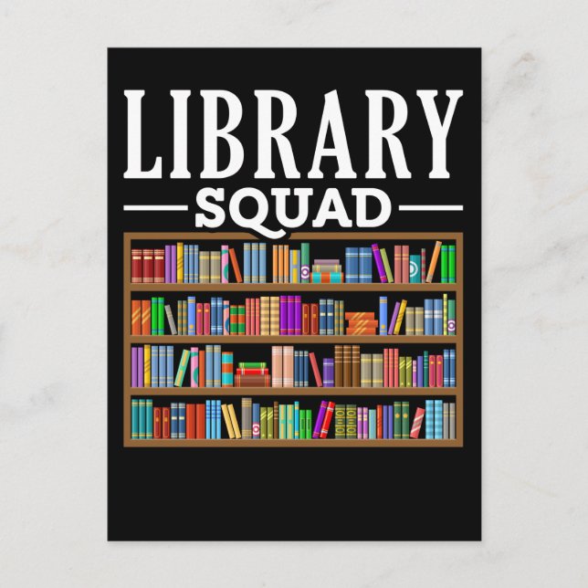Library Squad Book Lover Reading Librarian Humor Postcard (Front)