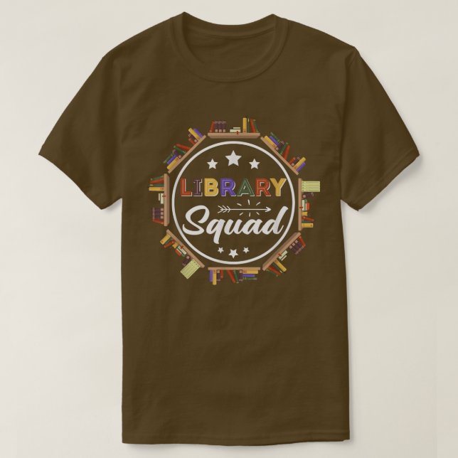 Library Squad Bookworm Public School Librarian Boo T-Shirt (Design Front)