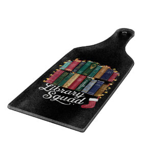 Library Squad Christmas Book Lovers Team Reading  Cutting Board