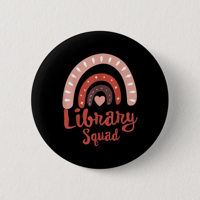 Library Squad School Squad Librarian Bookworm Book Button (Front)