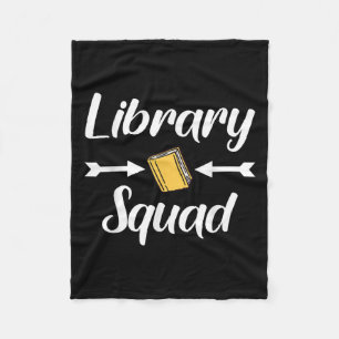 Library Squad Teacher Book Lovers Librarian Funny  Fleece Blanket