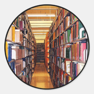 Library Stacks Classic Round Sticker