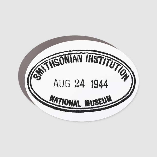 Library Stamp Smithsonian Institution 1944 Car Magnet (Front)