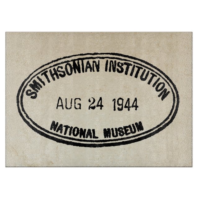 Library Stamp Smithsonian Institution 1944 Cutting Board (Front)