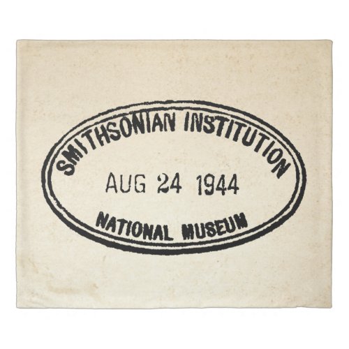 Library Stamp Smithsonian Institution 1944 Duvet Cover