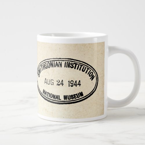 Library Stamp Smithsonian Institution 1944 Giant Coffee Mug