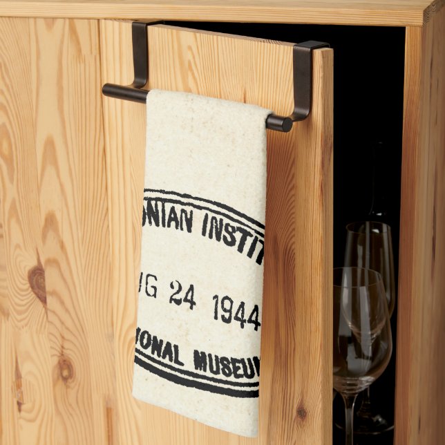 Library Stamp Smithsonian Institution 1944 Kitchen Towel (Thirds Fold)