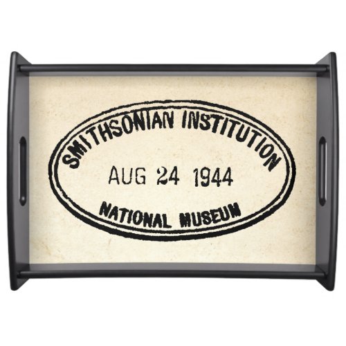 Library Stamp Smithsonian Institution 1944 Serving Tray