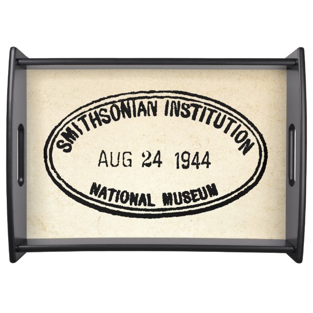 Library Stamp Smithsonian Institution 1944 Serving Tray (Front)