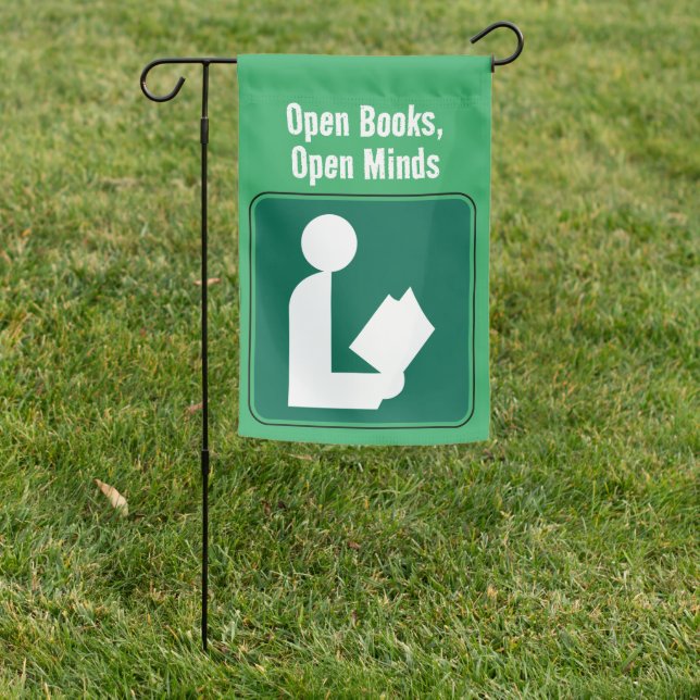 Library Symbol Open Minds Quote Garden Flag (In SItu)