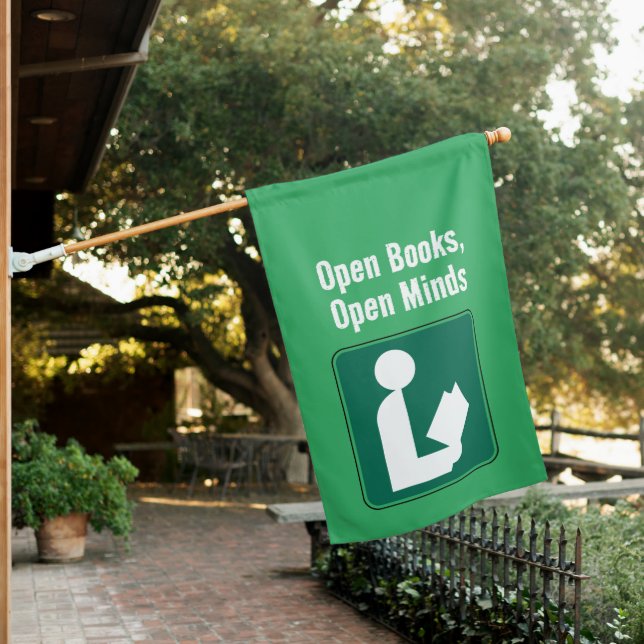 Library Symbol Open Minds Quote House Flag (In SItu)