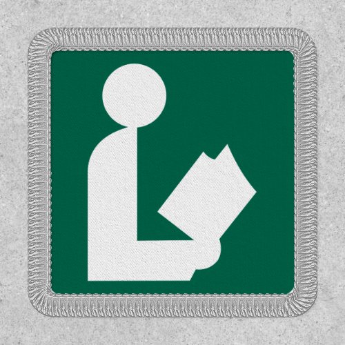 Library Symbol Roadside Sign Iron On Patch