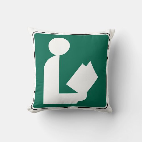Library Symbol Roadside Sign Throw Pillow