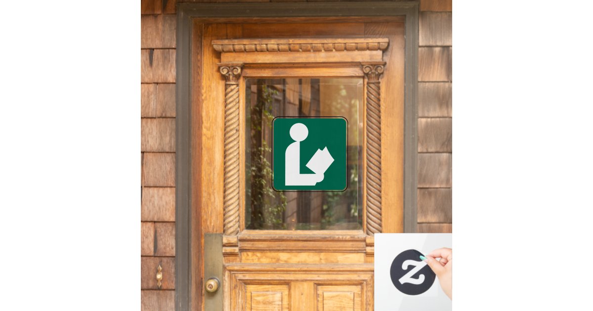 Library Symbol Roadside Sign Window Cling | Zazzle