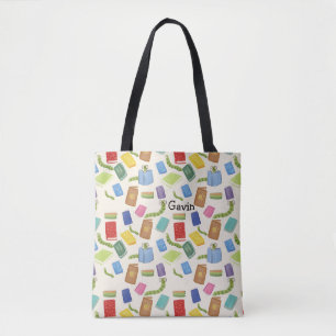Library Tote Bag Personalized Cute Design