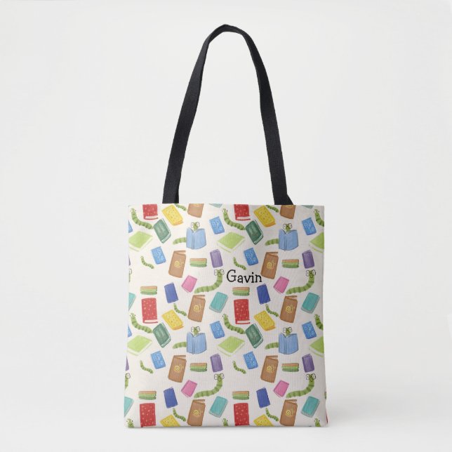 Library Tote Bag Personalized Cute Design (Front)