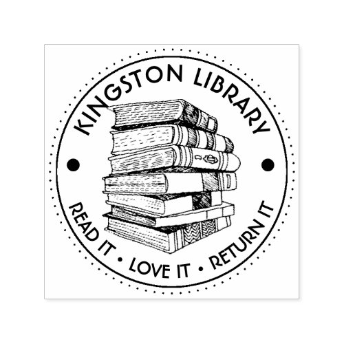 Library Town Read It Love it Return It Customize Self_inking Stamp