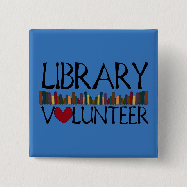Library Volunteer Books - Change Color Button (Front)