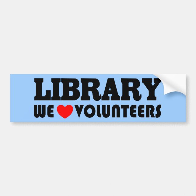 Library Volunteer Bumper Sticker (Front)
