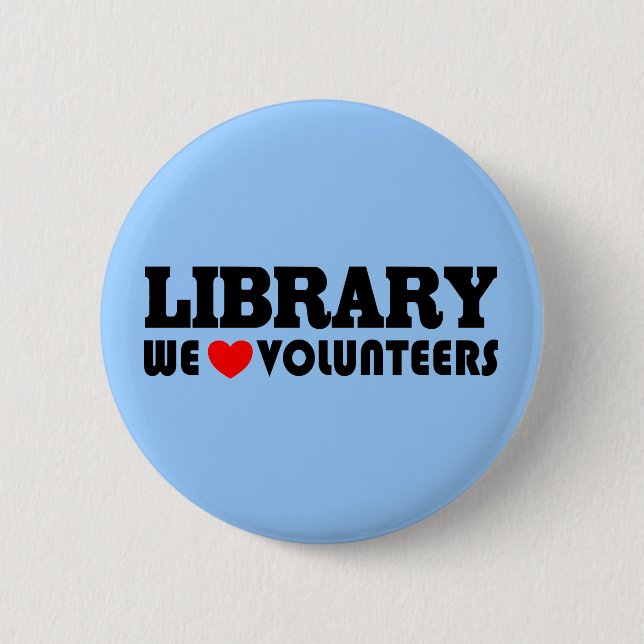 Library Volunteer Button (Front)