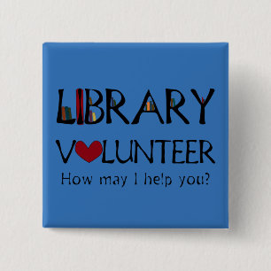 Library Volunteer Helper - Change Color Pinback Button