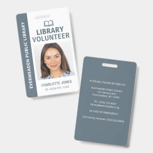 Library Volunteer Photo ID Badge