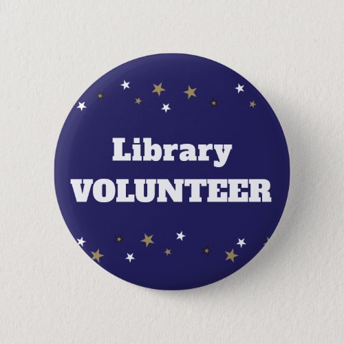 Library Volunteer with Stars Identification Button