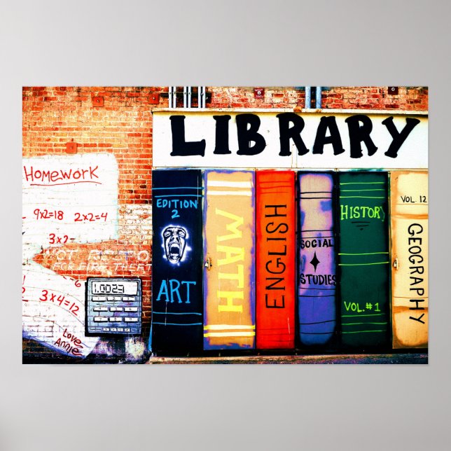 Library Wall Graffiti Poster (Front)