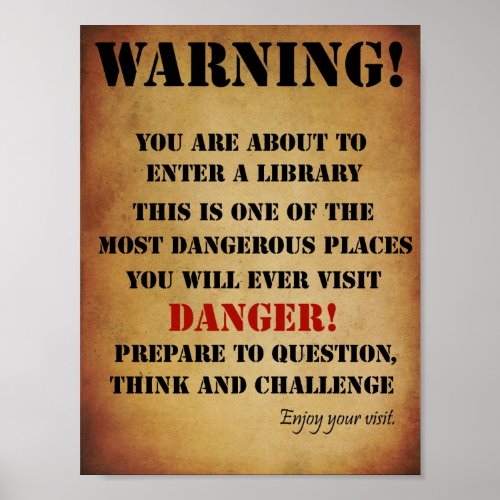 Library Warning Poster