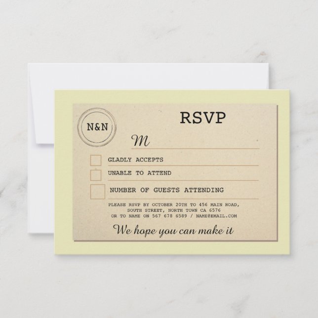 Library Wedding RSVP Book Engagement Cards (Front)
