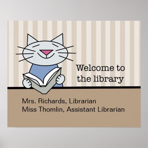 Library Welcome with Librarian Names Poster