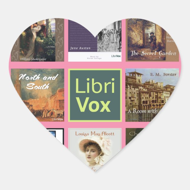 LibriVox GIRL. Heart Sticker (Front)