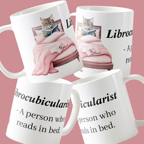 Librocubicularist booklovers reading in bed coffee mug