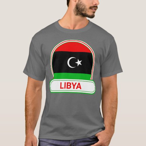 Libya Country Badge Libya Flag T_Shirt