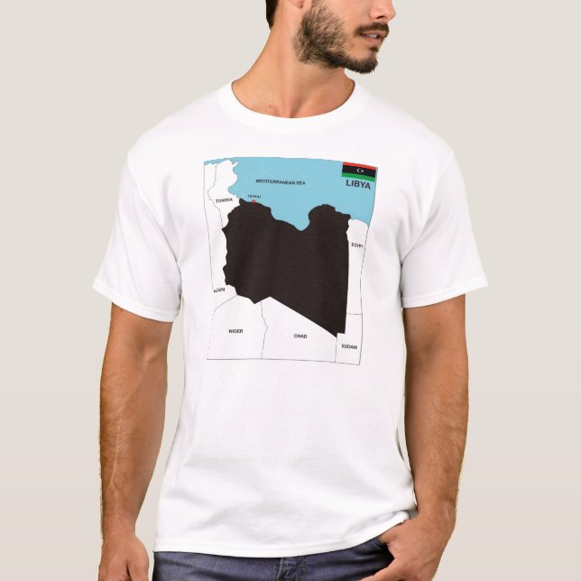 libya country political map flag T-Shirt (Front)