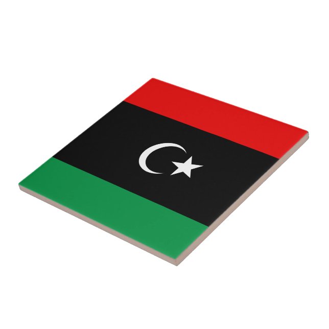 Libya Flag Ceramic Tile (Side)