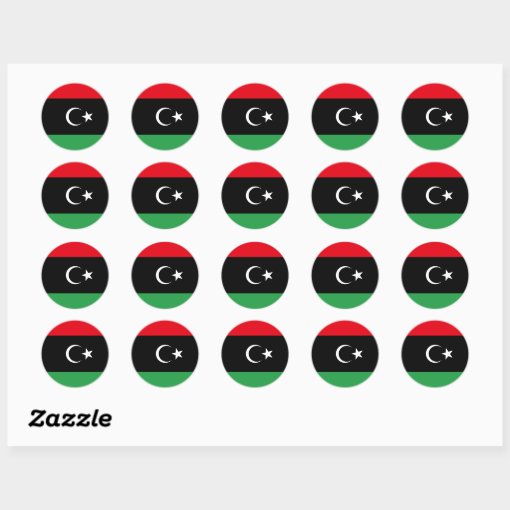 Libya Flag Classic Round Sticker | Zazzle