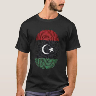 Libya Flag Fingerprint T-Shirt