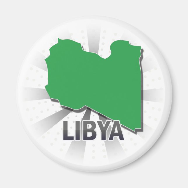 Libya Flag Map 2.0 Magnet (Front)
