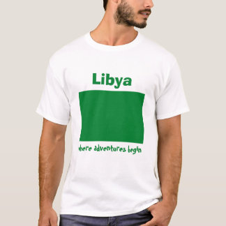 Libya Flag + Map + Text T-Shirt
