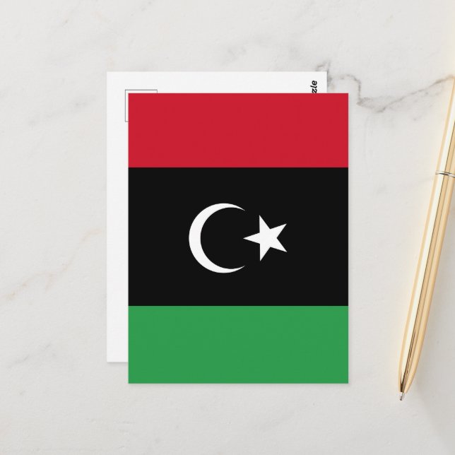 Libya flag postcard (Front/Back In Situ)