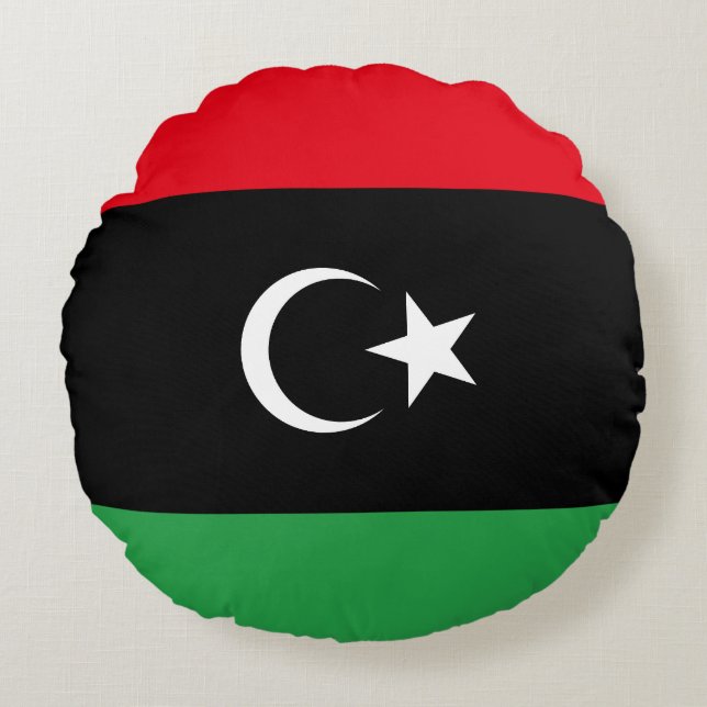 Libya Flag Round Pillow (Front)