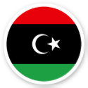 Libya Flag Round Sticker