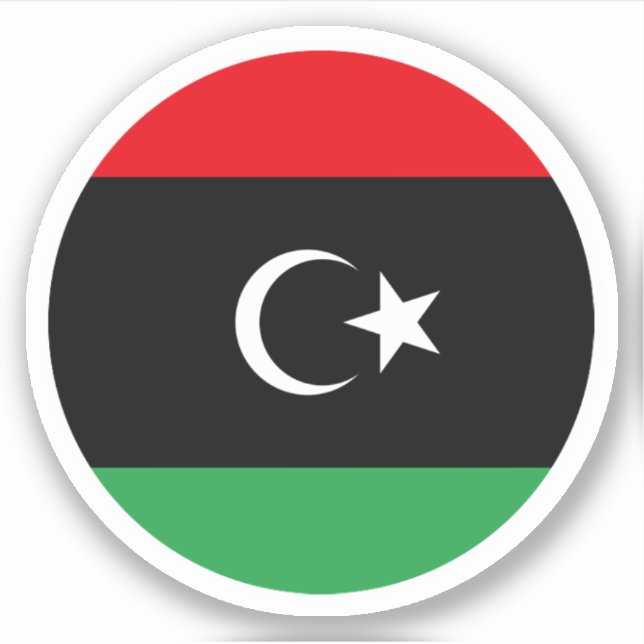 Libya Flag Round Sticker (Front)