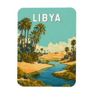 Libya Illustration Travel Art Vintage Magnet