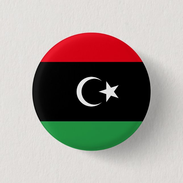 Libya (Libyan) Flag Button (Front)