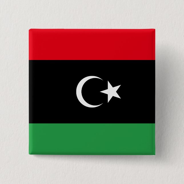 Libya (Libyan) Flag Button (Front)