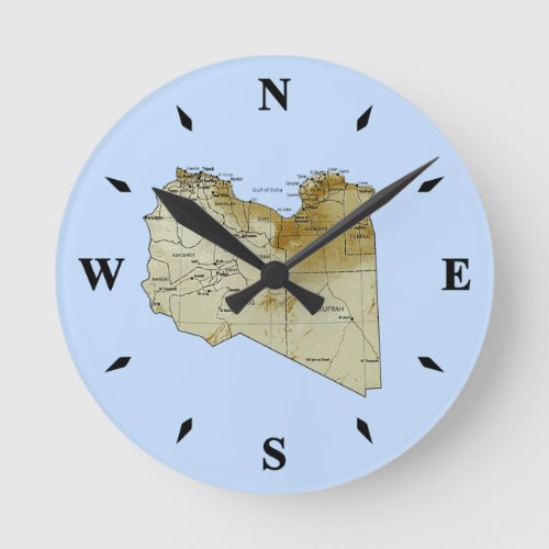 Libya Map Clock