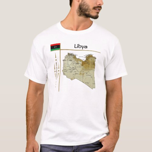Libya Map  Flag  Title T_Shirt